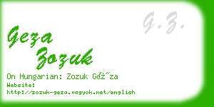 geza zozuk business card